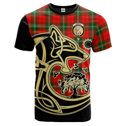 Printivon Lennox Modern Crest Celtic Wolf Tartan T Shirt Custom Your Text