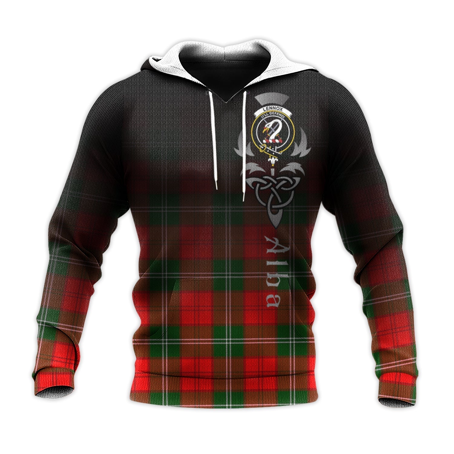 Printivon Lennox Modern Tartan Crest Alba Celtic Hoodie