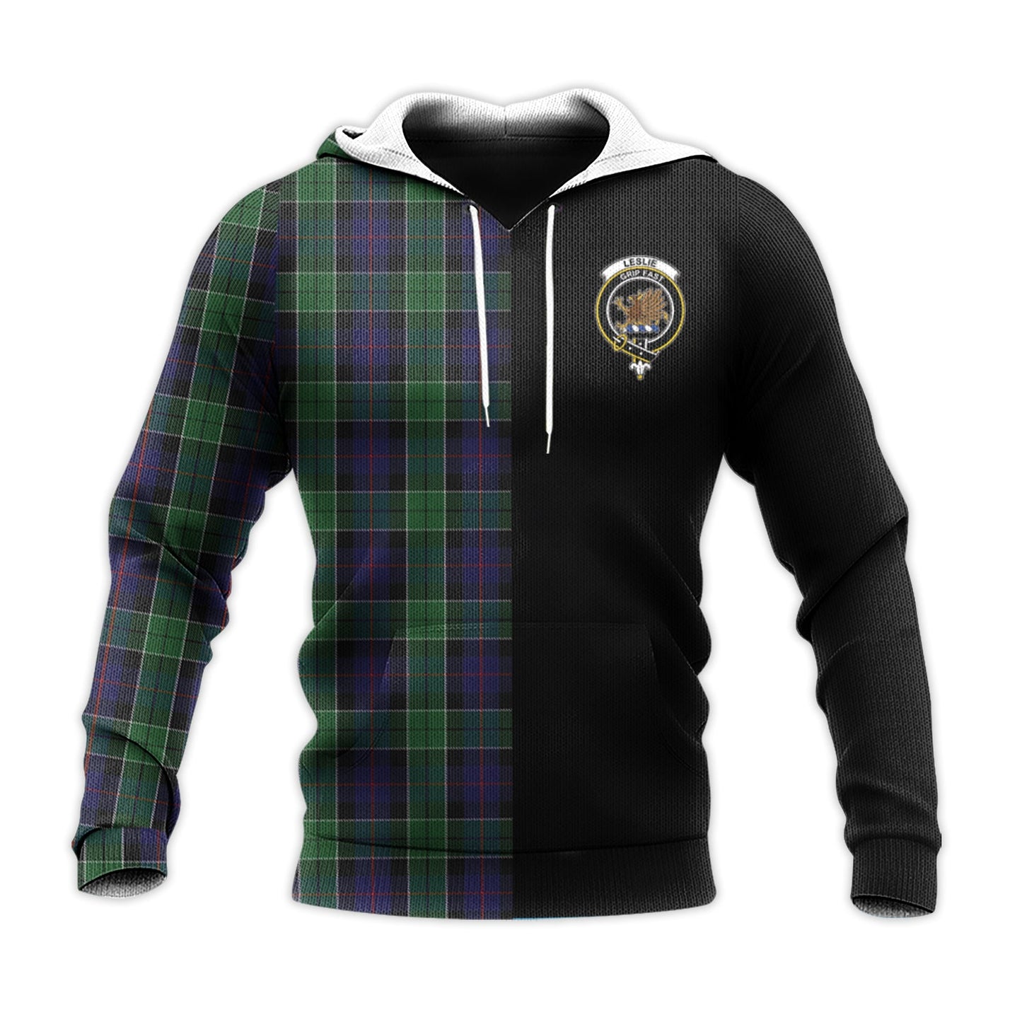 Printivon Leslie Hunting Tartan Personalize Half Hoodie