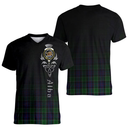 Printivon Leslie Hunting Tartan Crest Alba Celtic T Shirt