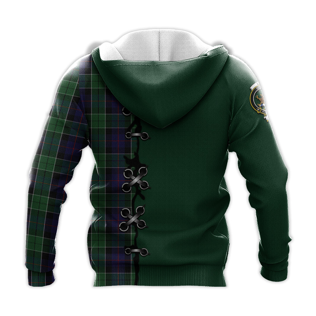 Printivon Leslie Hunting Tartan Hoodie Lion Rampant And Celtic Thistle Style