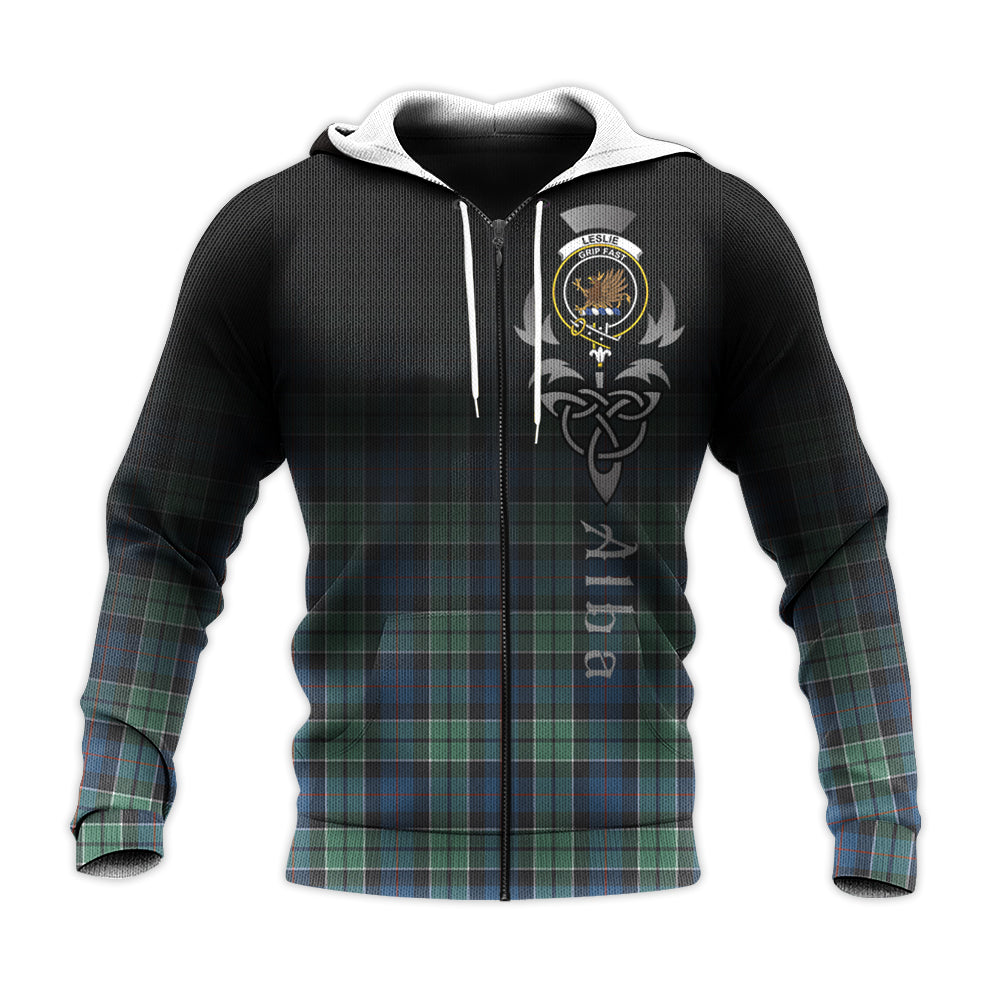 Printivon Leslie Hunting Ancient Tartan Crest Alba Celtic Hoodie