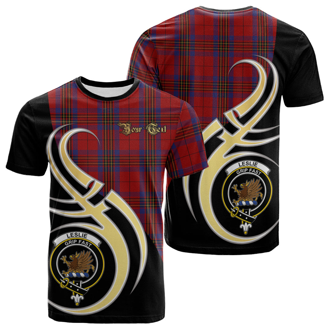 Printivon Leslie Red Tartan Crest Believe In Me T Shirt