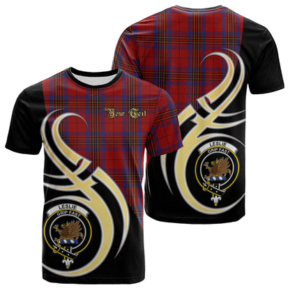 Printivon Leslie Red Tartan Crest Believe In Me T Shirt