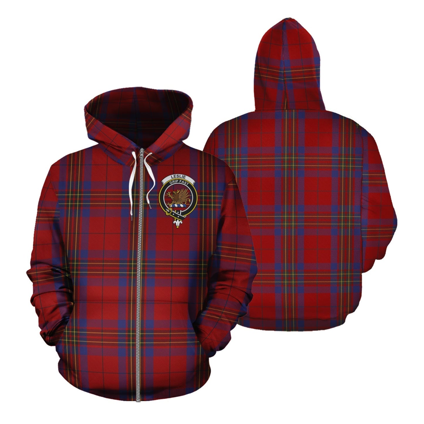 Printivon Leslie Red Tartan Hoodie