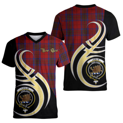 Printivon Leslie Red Tartan Crest Believe In Me T Shirt
