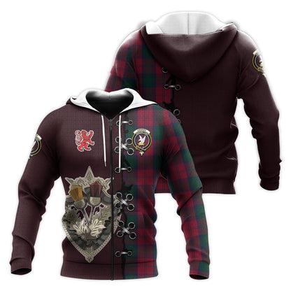 Printivon Lindsay Tartan Hoodie Lion Rampant And Celtic Thistle Style