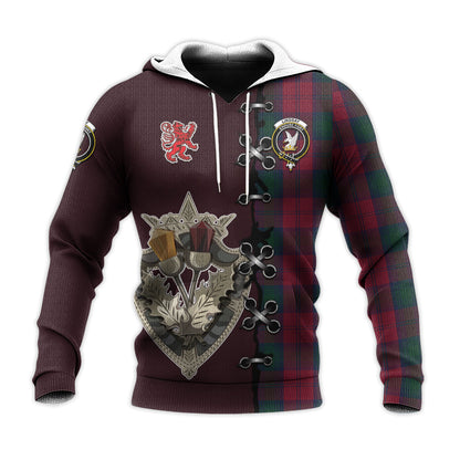 Printivon Lindsay Tartan Hoodie Lion Rampant And Celtic Thistle Style