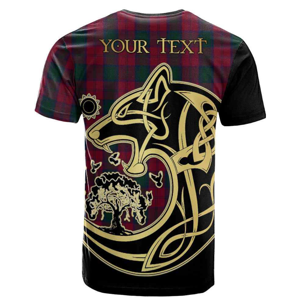 Printivon Lindsay Crest Celtic Wolf Tartan T Shirt Custom Your Text
