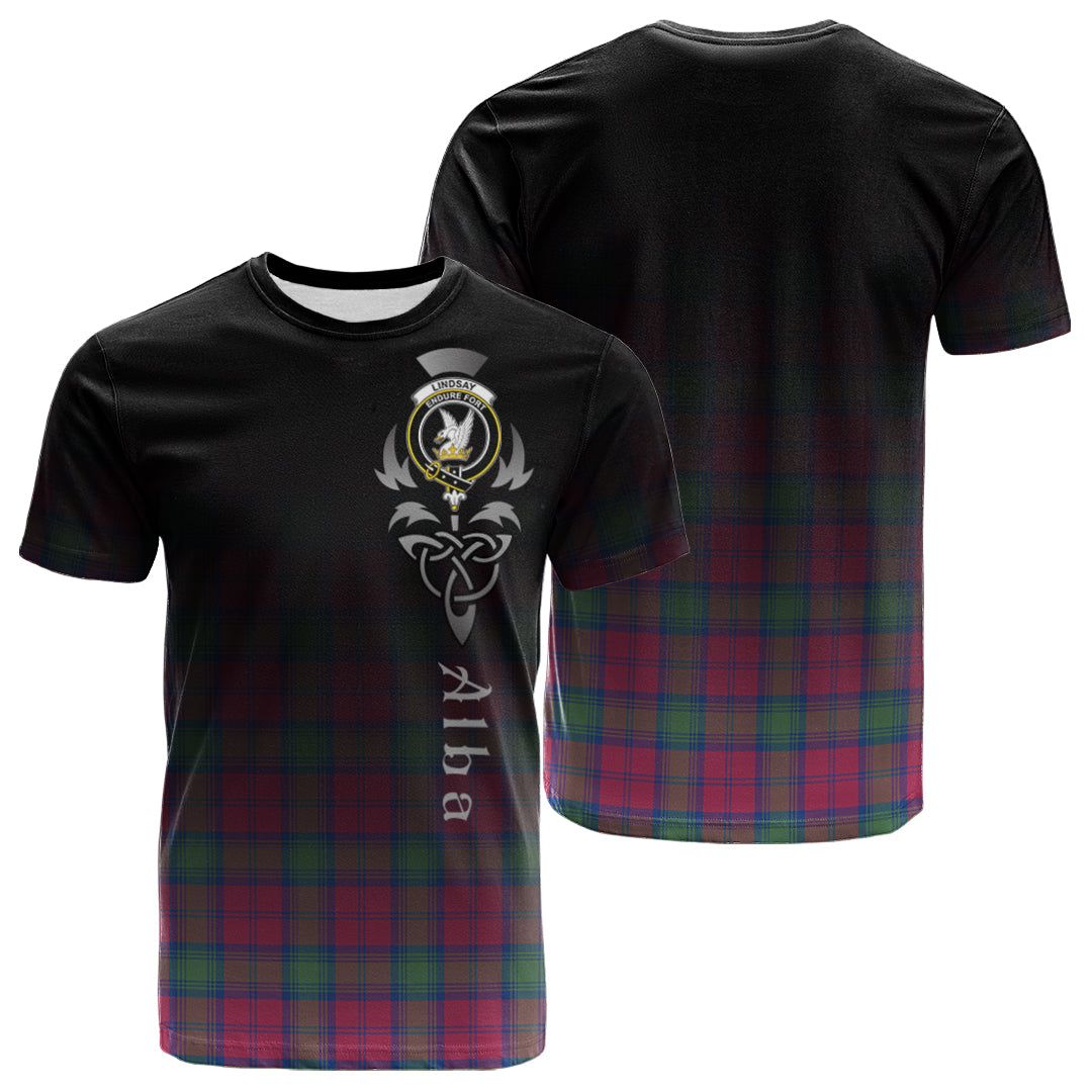 Printivon Lindsay Ancient Tartan Crest Alba Celtic T Shirt