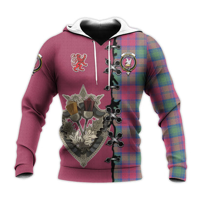 Printivon Lindsay Ancient Tartan Hoodie Lion Rampant And Celtic Thistle Style