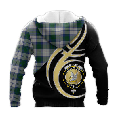 Printivon Lindsay Dress Clan Believe In Me Crest Tartan Knitted Hoodie Custom Your Text