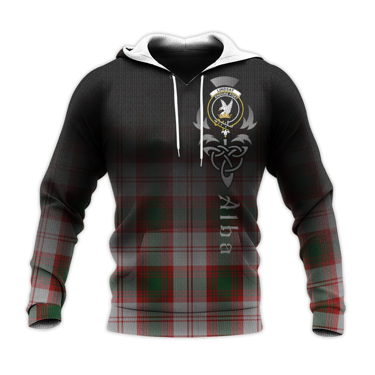 Printivon Lindsay Dress Red Tartan Crest Alba Celtic Hoodie