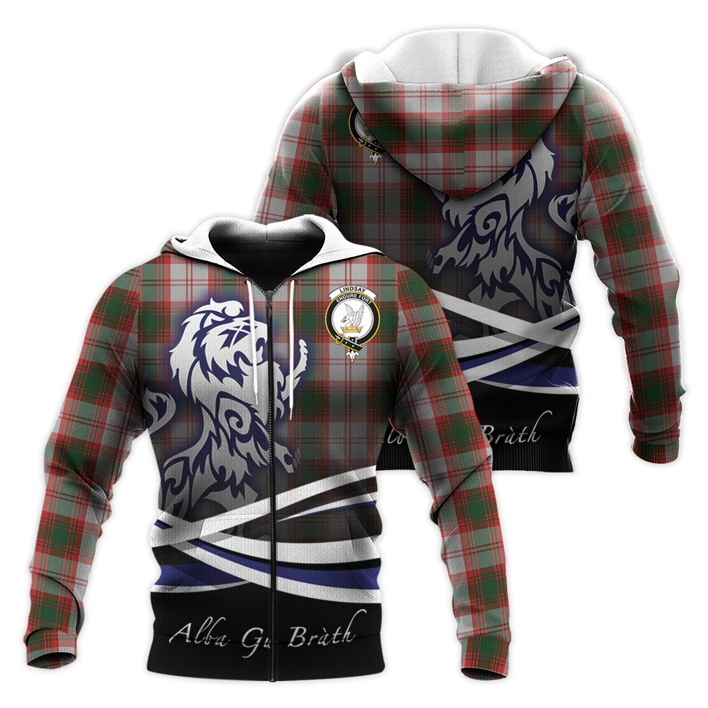 Printivon Lindsay Dress Red Tartan Scottish Lion Hoodie