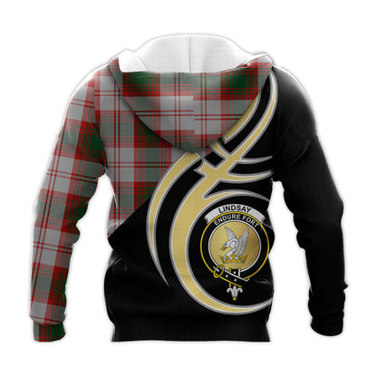 Printivon Lindsay Dress Red Clan Believe In Me Crest Tartan Knitted Hoodie Custom Your Text