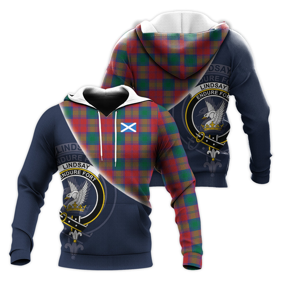 Printivon Lindsay Modern Tartan Scottish Crest Hoodie