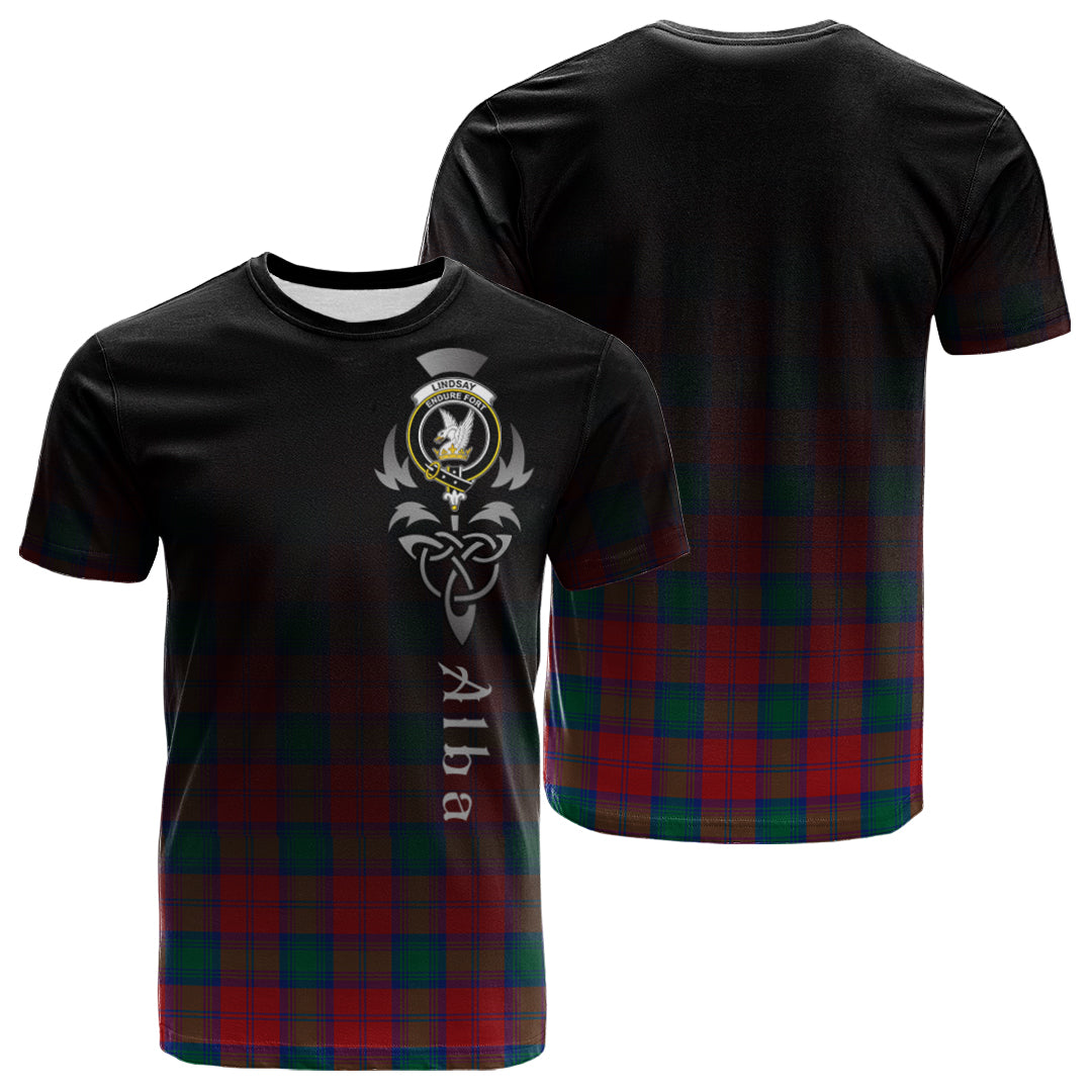 Printivon Lindsay Modern Tartan Crest Alba Celtic T Shirt