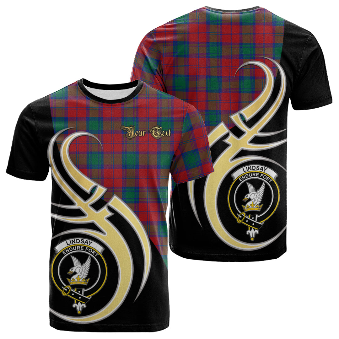Printivon Lindsay Modern Tartan Crest Believe In Me T Shirt