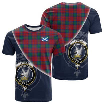 Printivon Lindsay Modern Tartan Scottish Crest T Shirt