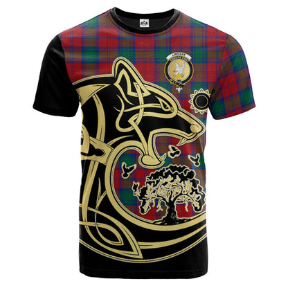 Printivon Lindsay Modern Crest Celtic Wolf Tartan T Shirt Custom Your Text