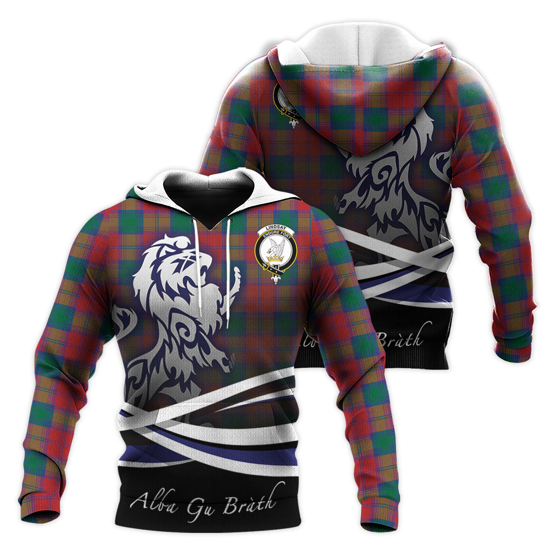 Printivon Lindsay Modern Tartan Scottish Lion Hoodie