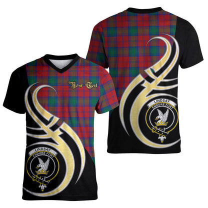 Printivon Lindsay Modern Tartan Crest Believe In Me T Shirt