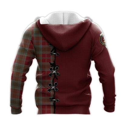 Printivon Lindsay Weathered Tartan Hoodie Lion Rampant And Celtic Thistle Style