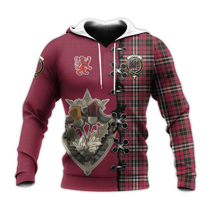 Printivon Little Tartan Hoodie Lion Rampant And Celtic Thistle Style