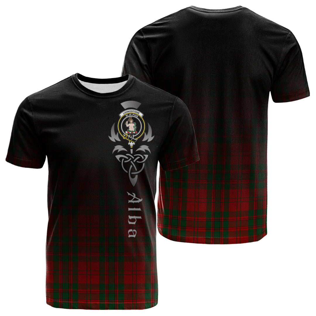 Printivon Livingston Tartan Crest Alba Celtic T Shirt