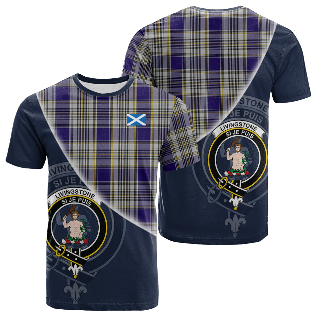 Printivon Livingston Dress Tartan Scottish Crest T Shirt