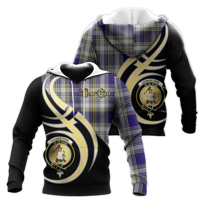 Printivon Livingston Dress Clan Believe In Me Crest Tartan Knitted Hoodie Custom Your Text