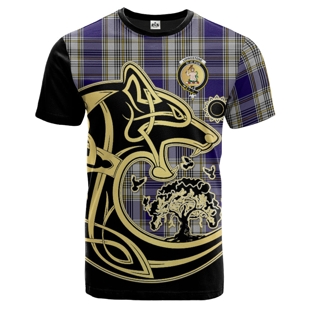 Printivon Livingston Dress Crest Celtic Wolf Tartan T Shirt Custom Your Text