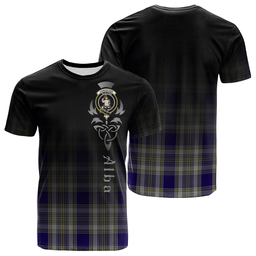 Printivon Livingston Dress Tartan Crest Alba Celtic T Shirt
