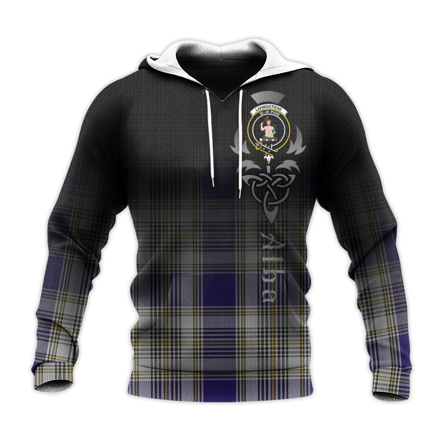 Printivon Livingston Dress Tartan Crest Alba Celtic Hoodie