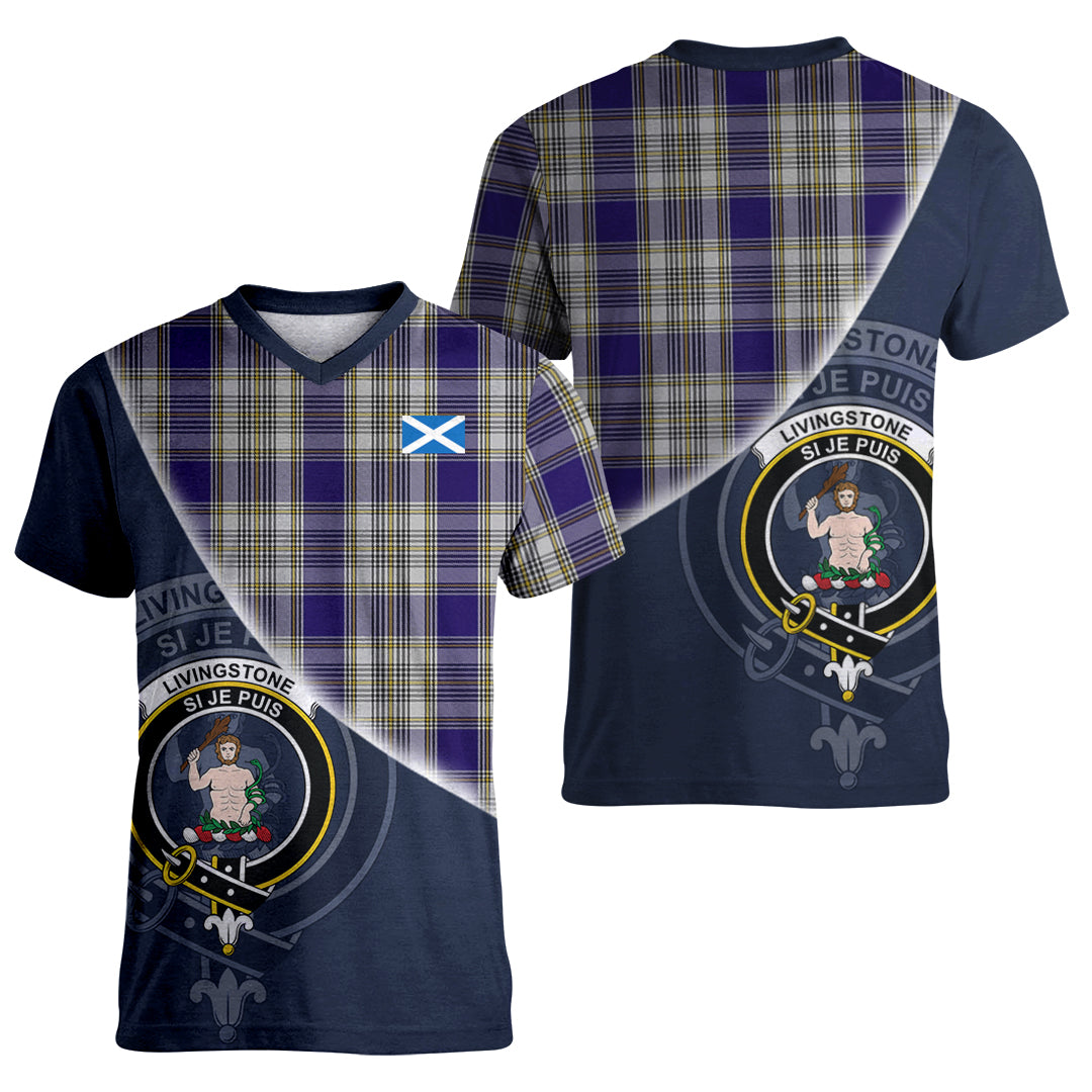 Printivon Livingston Dress Tartan Scottish Crest T Shirt