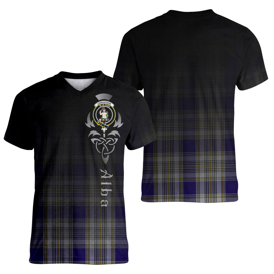 Printivon Livingston Dress Tartan Crest Alba Celtic T Shirt