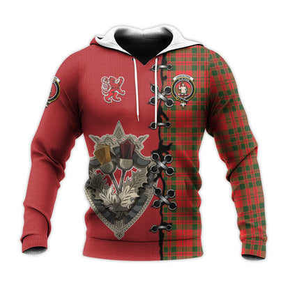 Printivon Livingston Modern Tartan Hoodie Lion Rampant And Celtic Thistle Style