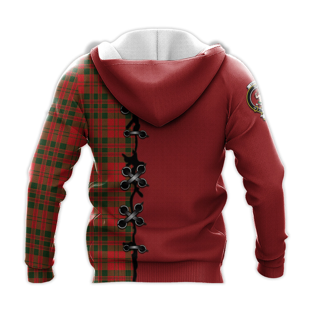 Printivon Livingston Modern Tartan Hoodie Lion Rampant And Celtic Thistle Style
