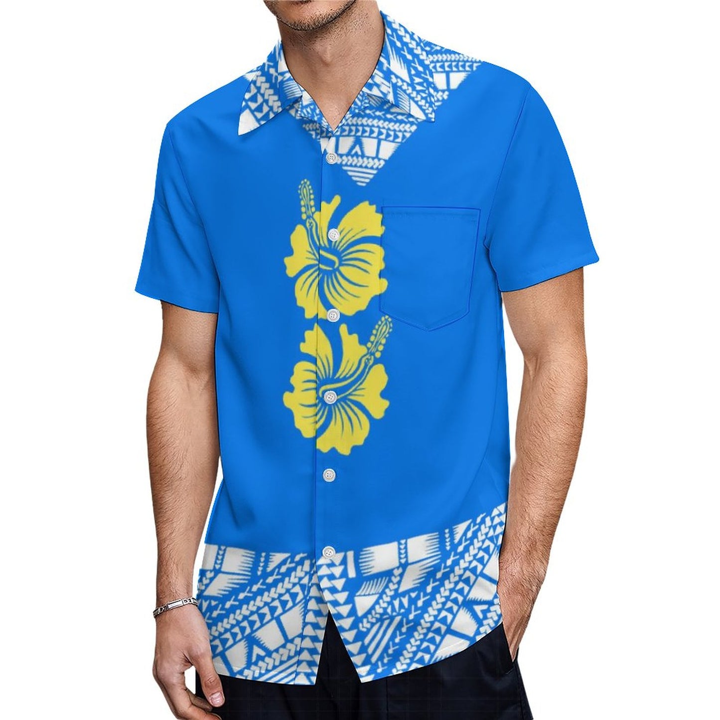 Samoa Necklace Polynesian Tribal Hawaiian Shirt Summer Island Short Sleeve Shirt For Him