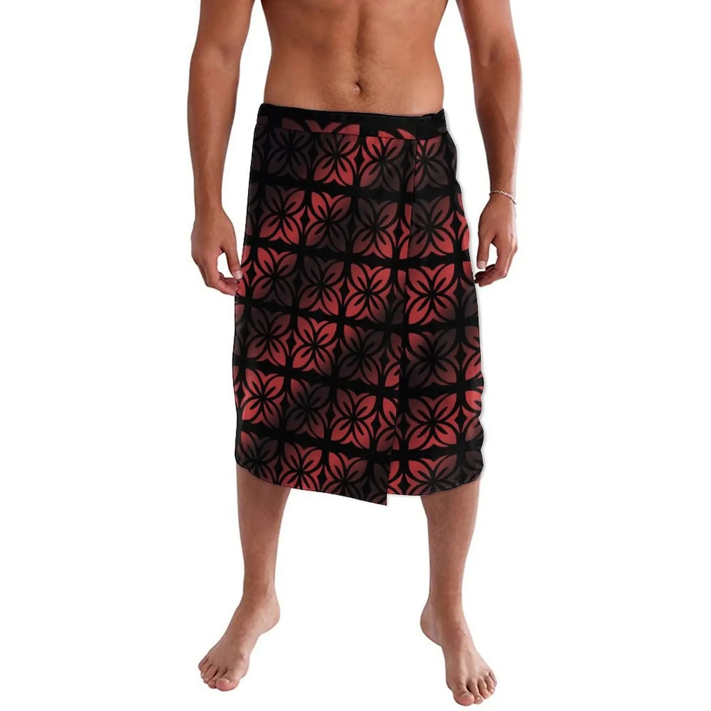 Traditional Polynesian Tribal Ie Faitaga Lavalava Island Wear Wrap Skirt For Men