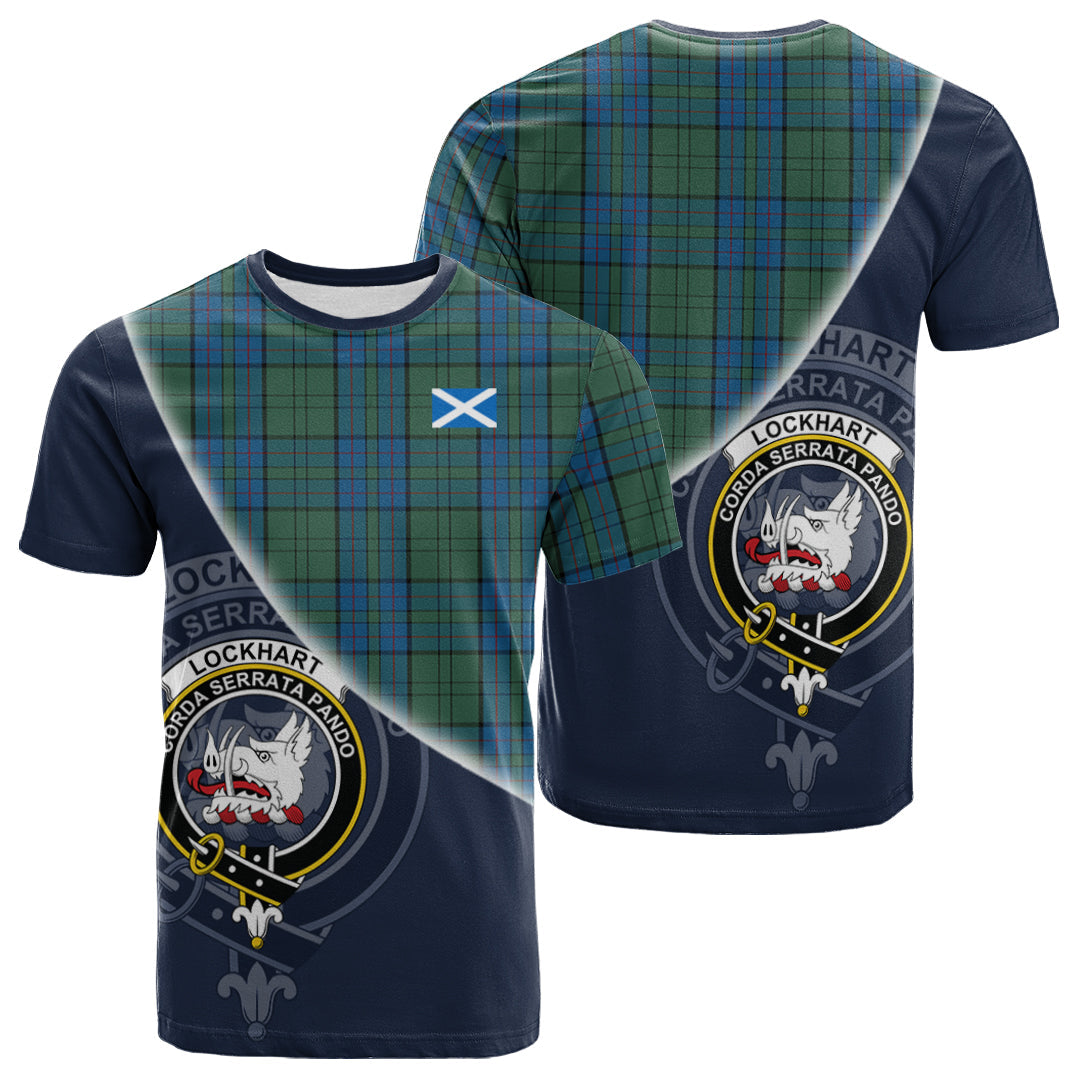 Printivon Lockhart Tartan Scottish Crest T Shirt