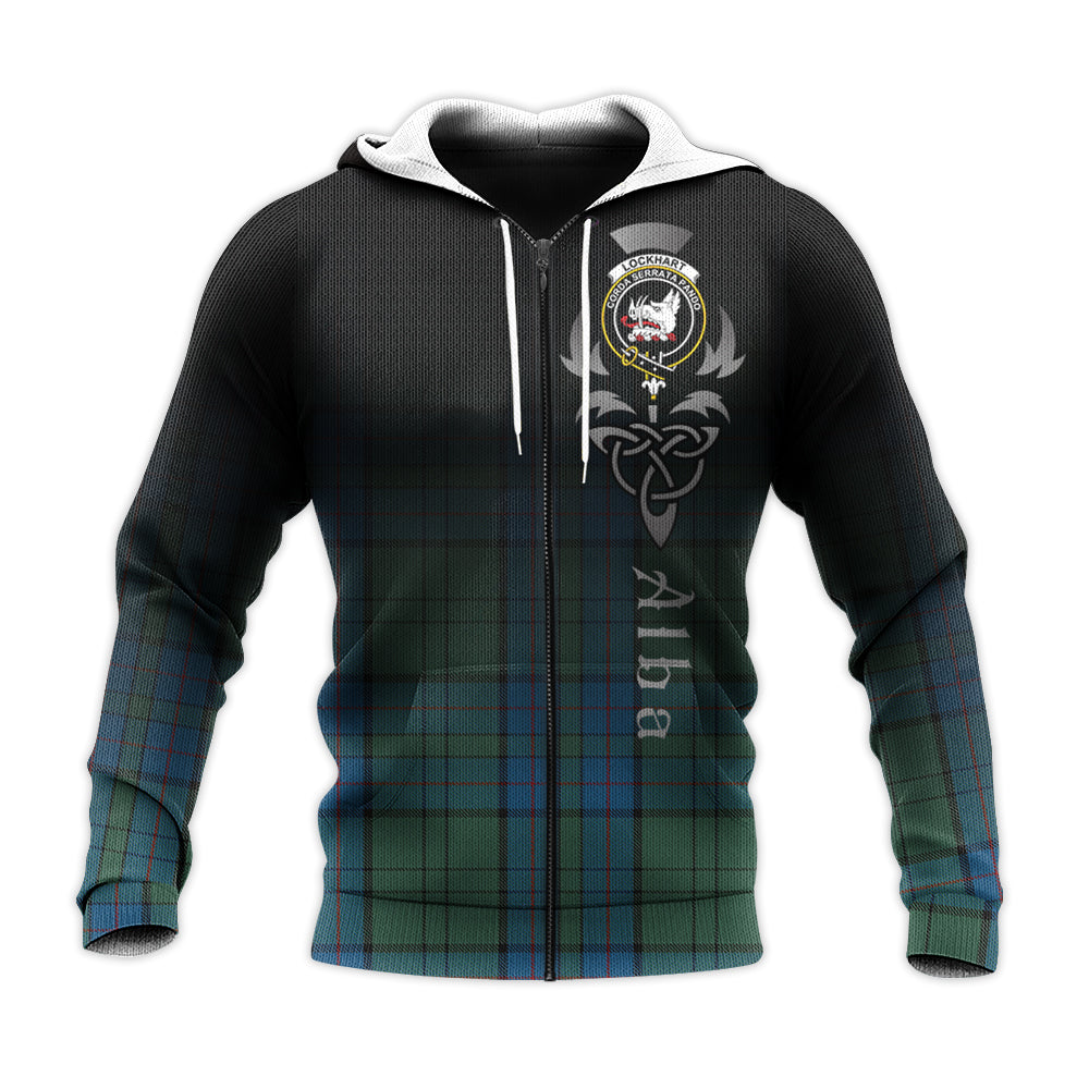 Printivon Lockhart Tartan Crest Alba Celtic Hoodie