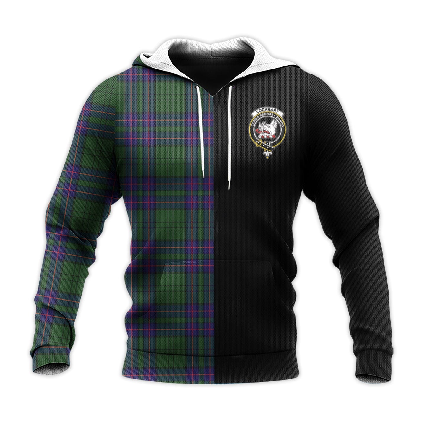 Printivon Lockhart Modern Tartan Personalize Half Hoodie