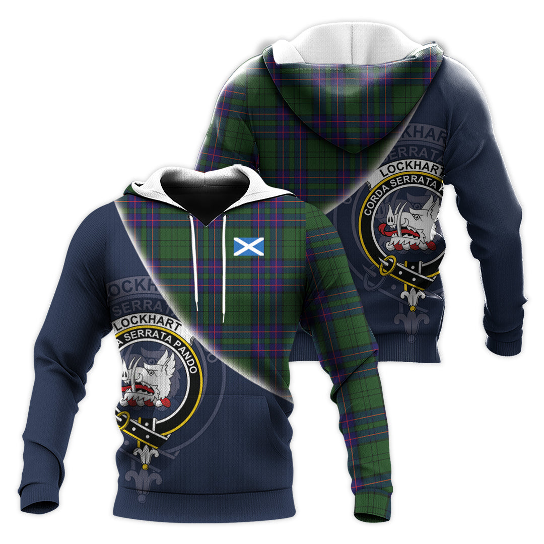 Printivon Lockhart Modern Tartan Scottish Crest Hoodie