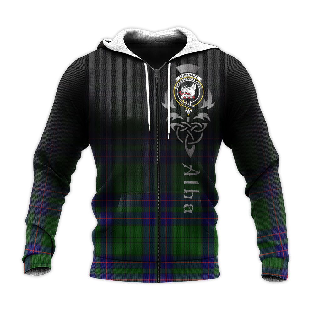 Printivon Lockhart Modern Tartan Crest Alba Celtic Hoodie