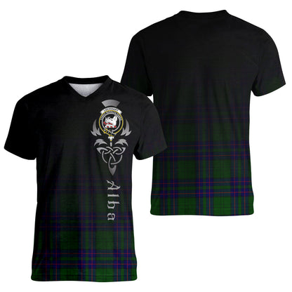 Printivon Lockhart Modern Tartan Crest Alba Celtic T Shirt