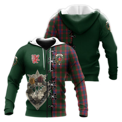 Printivon Logan Tartan Hoodie Lion Rampant And Celtic Thistle Style