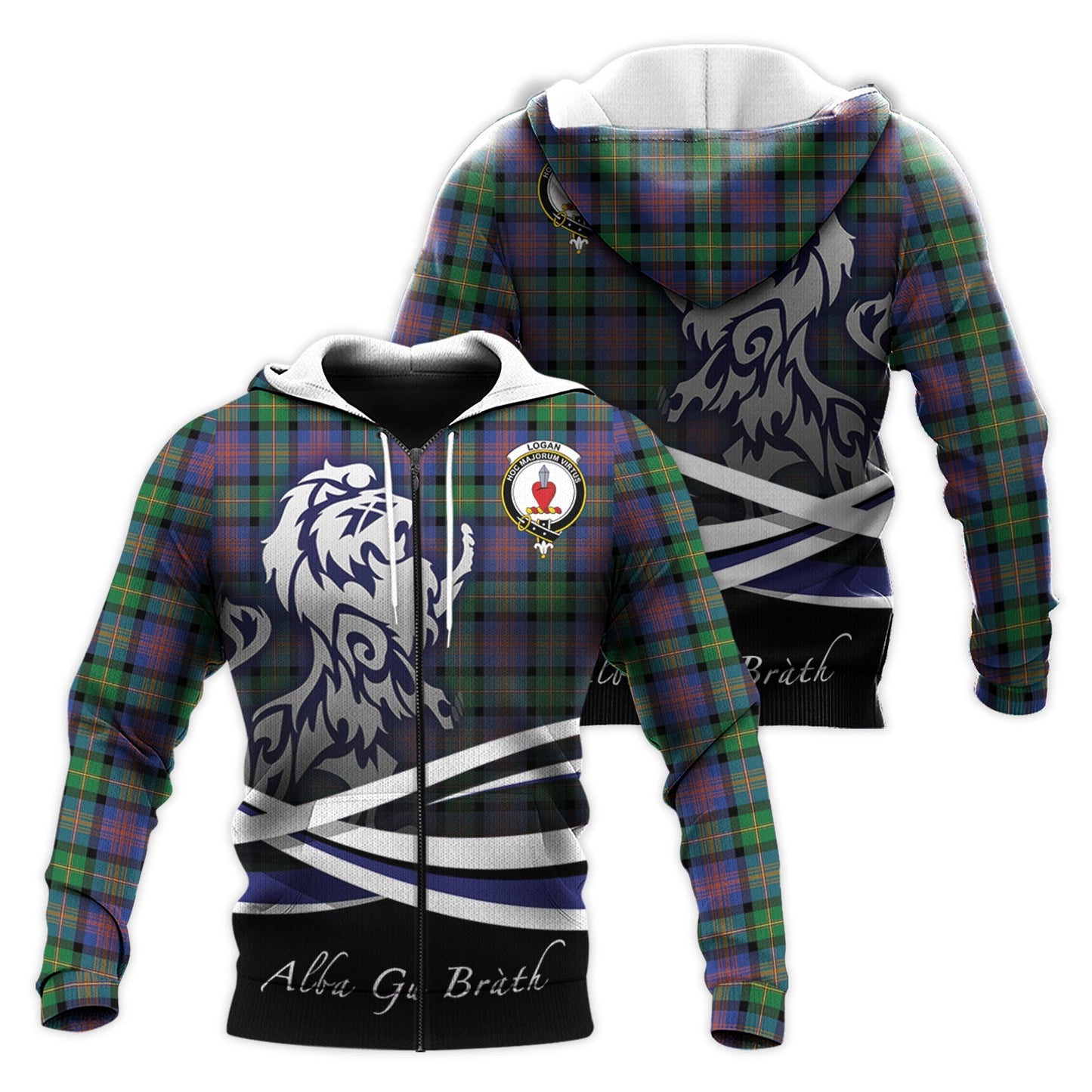 Printivon Logan Ancient Tartan Scottish Lion Hoodie