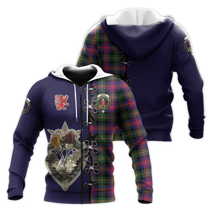 Printivon Logan Modern Tartan Hoodie Lion Rampant And Celtic Thistle Style
