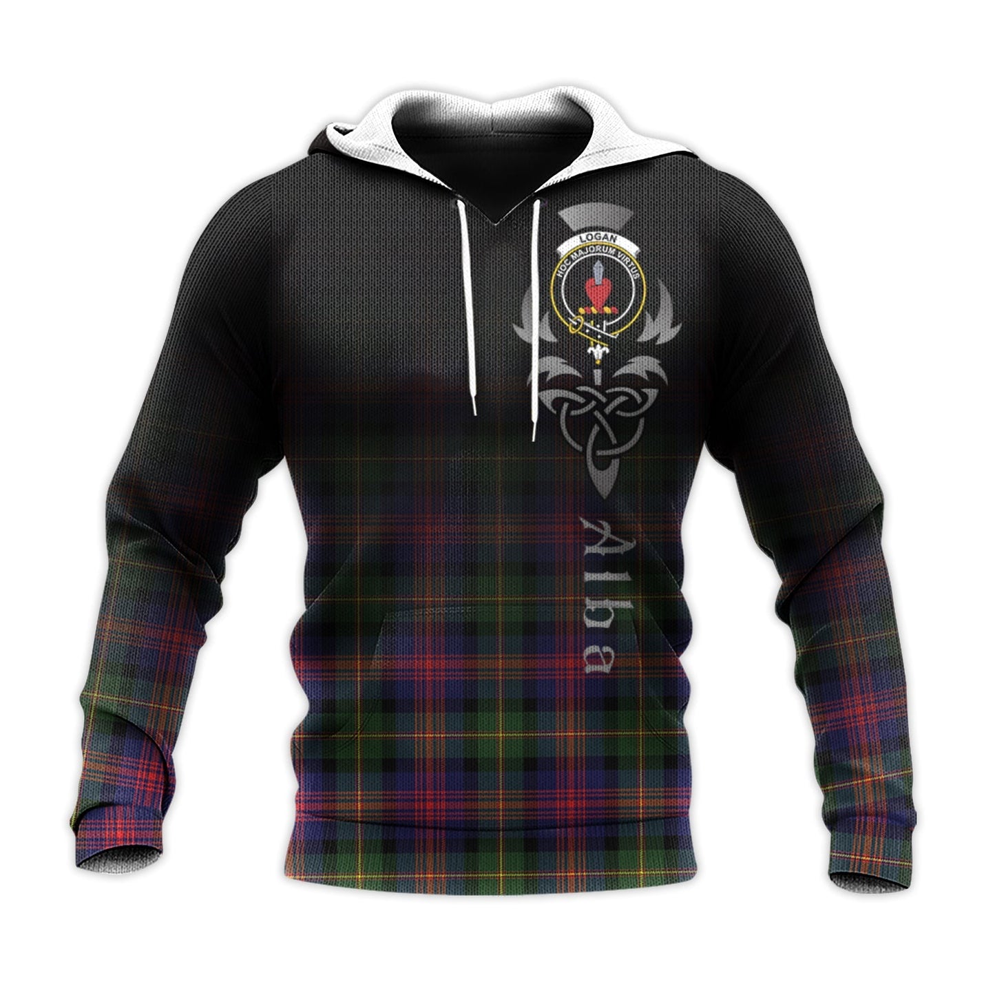 Printivon Logan Modern Tartan Crest Alba Celtic Hoodie